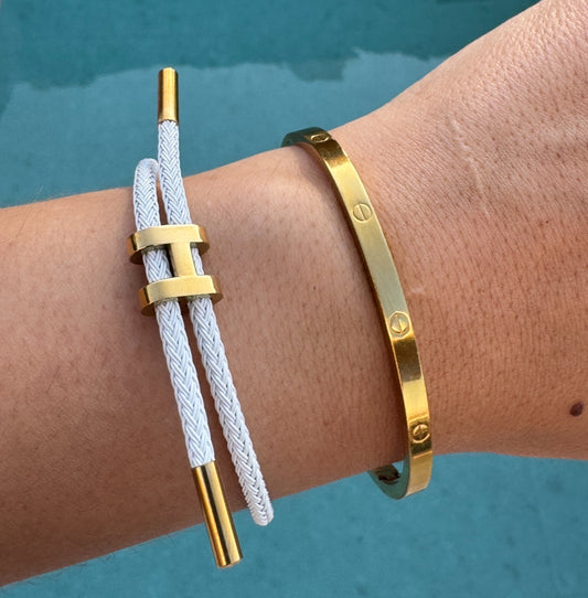 White & Gold Bracelet stack