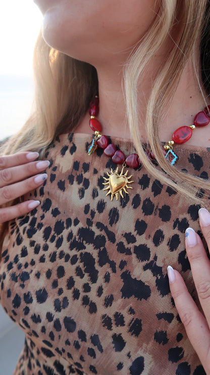 Maya sunflower Necklace