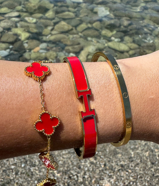 Cherry Red bracelet stack