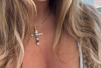 Flower Large Cross Necklace
