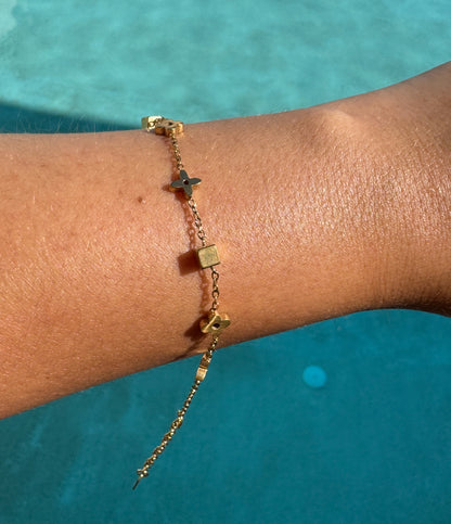 Mini Cube & Flower Bracelet