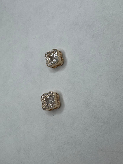 Diamond leaf studs - Gold & Silver