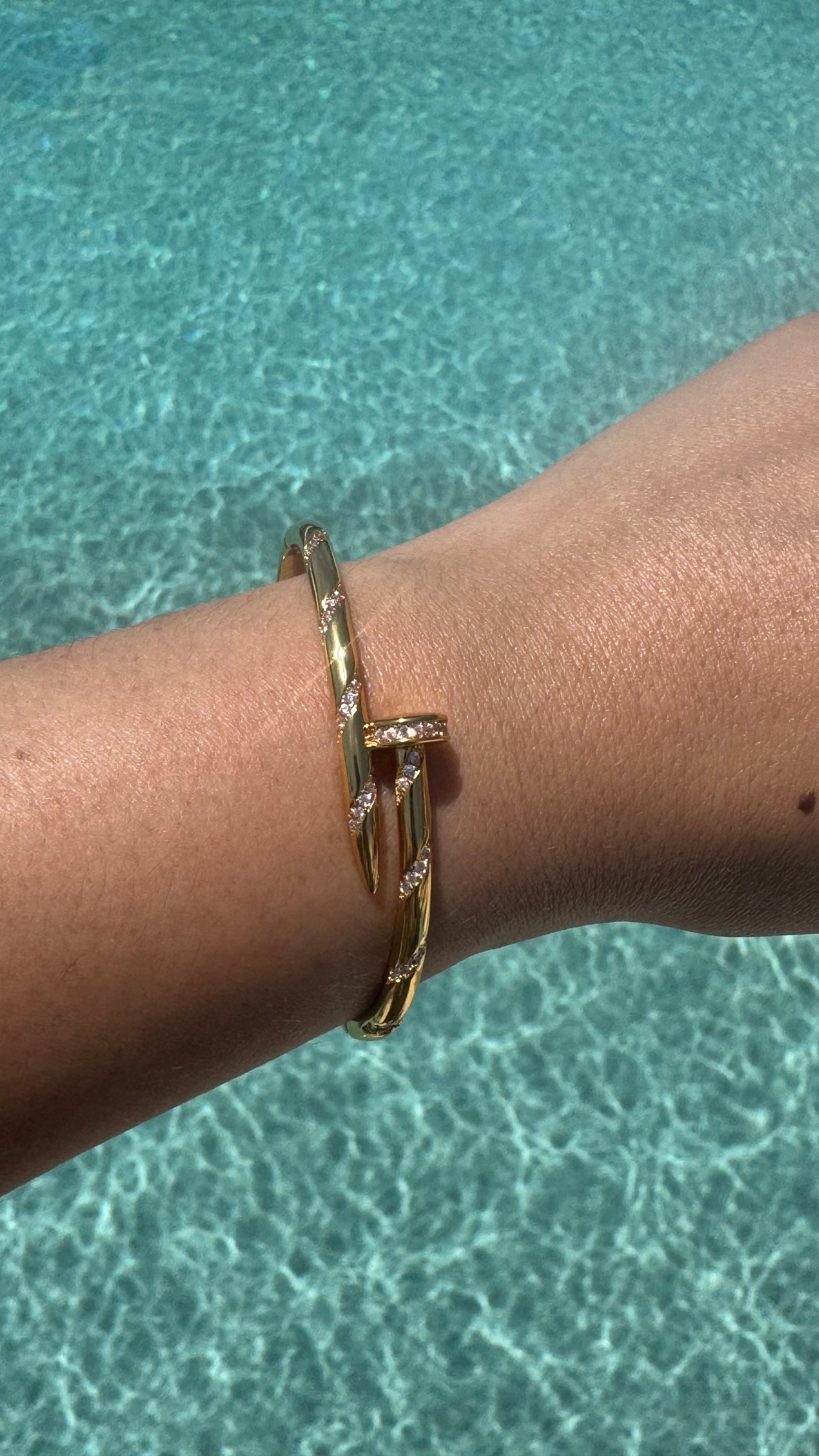 Diamond nail bangle