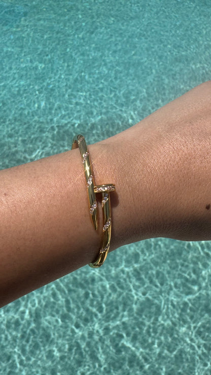 Diamond nail bangle