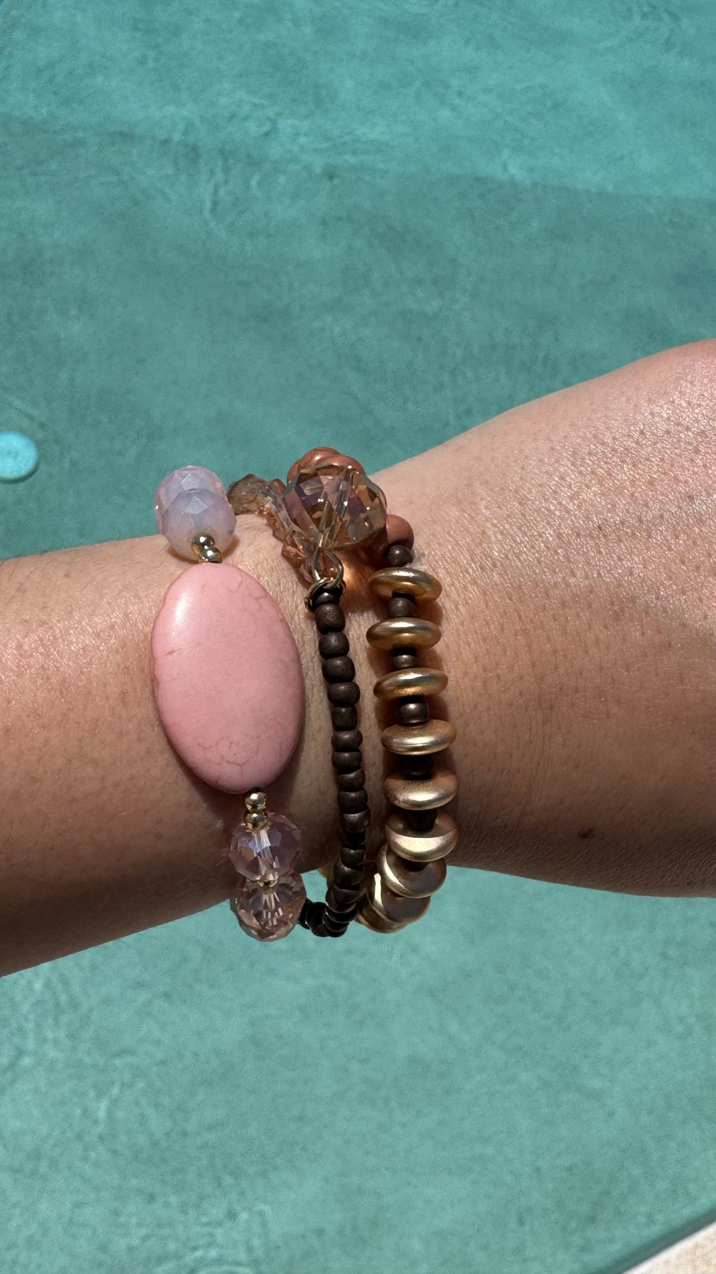 Brown & Pink bracelet stack
