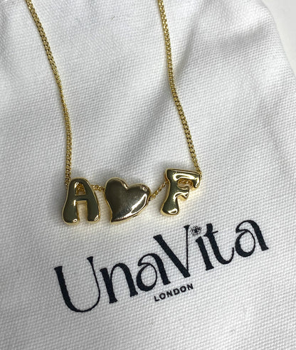 Italic Medium Plain Initial Letter Necklace - GOLD (4 letters included)