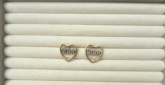 D Heart Studs