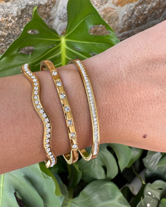 Gold Diamond Stacking Set x3 bangles
