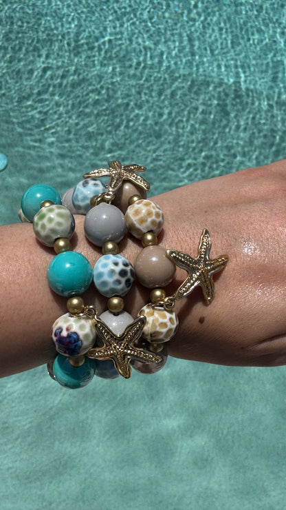 Starfish marble effect bracelets - 3 options