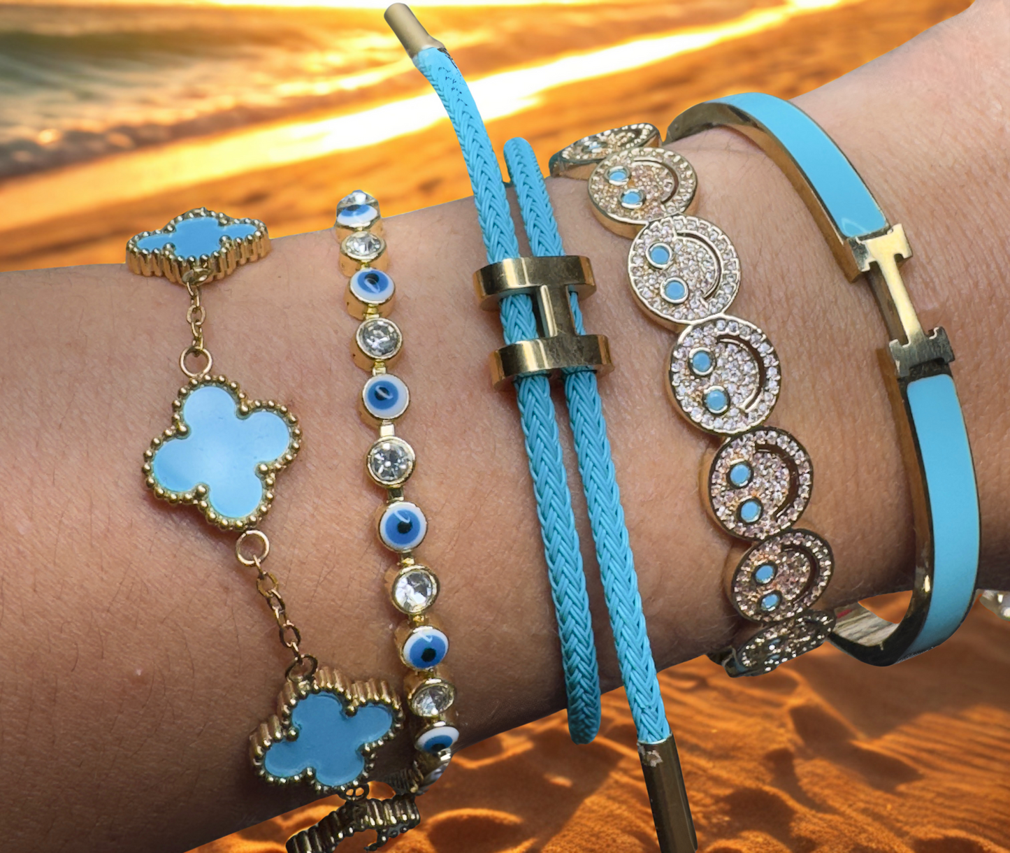 Baby blue & Gold multi Stack