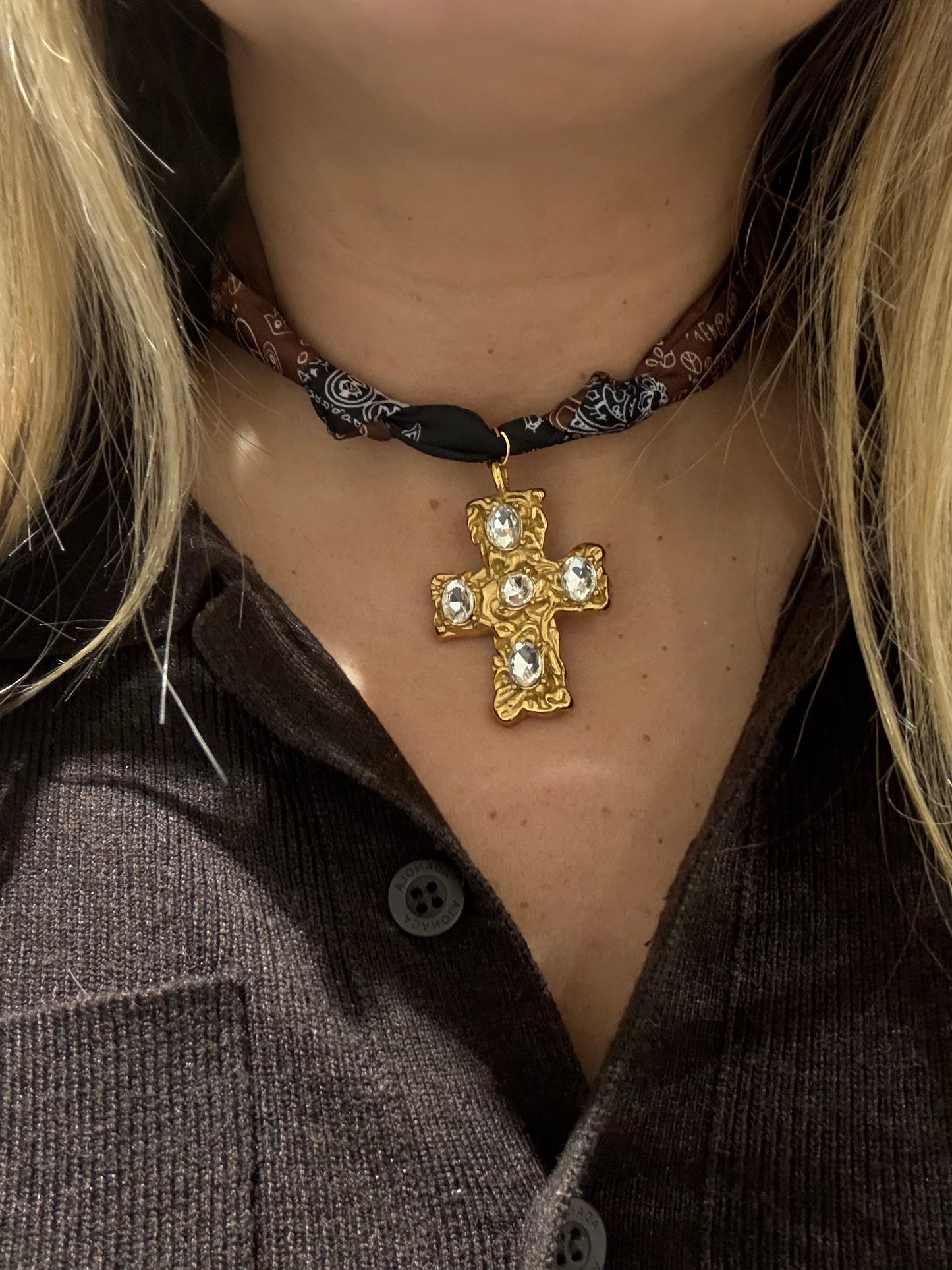 Cross Scarf Necklace