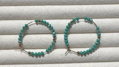Crystal Hoops - Various colours