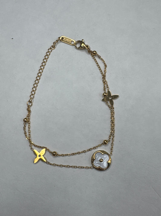 Double chain flower bracelet
