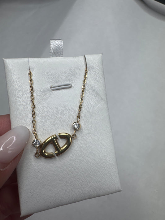 CD gem necklace