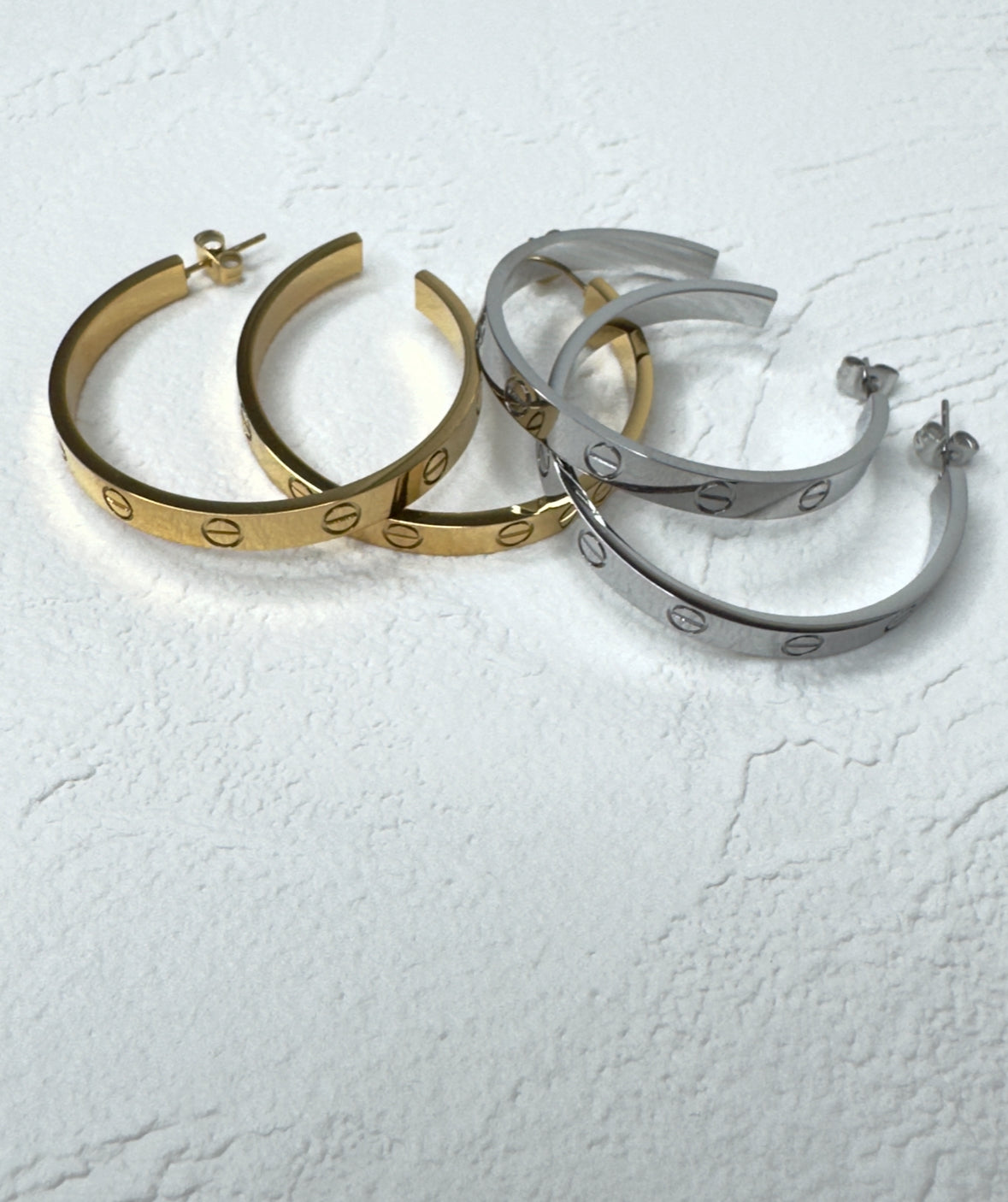 Large Chrissy Hoops - Gold & Silver
