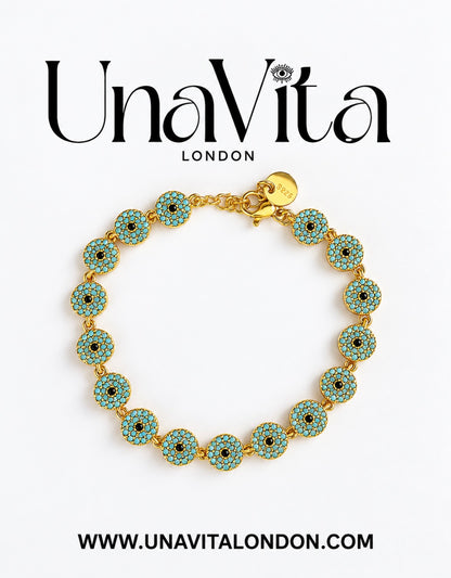 Circle Evil Eye Tennis Bracelet - 3 options