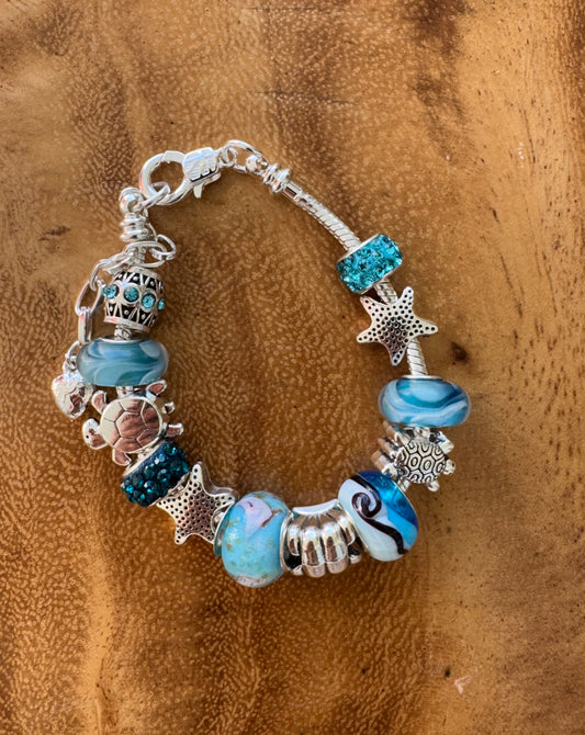 Silver & Blue Charm Bracelet