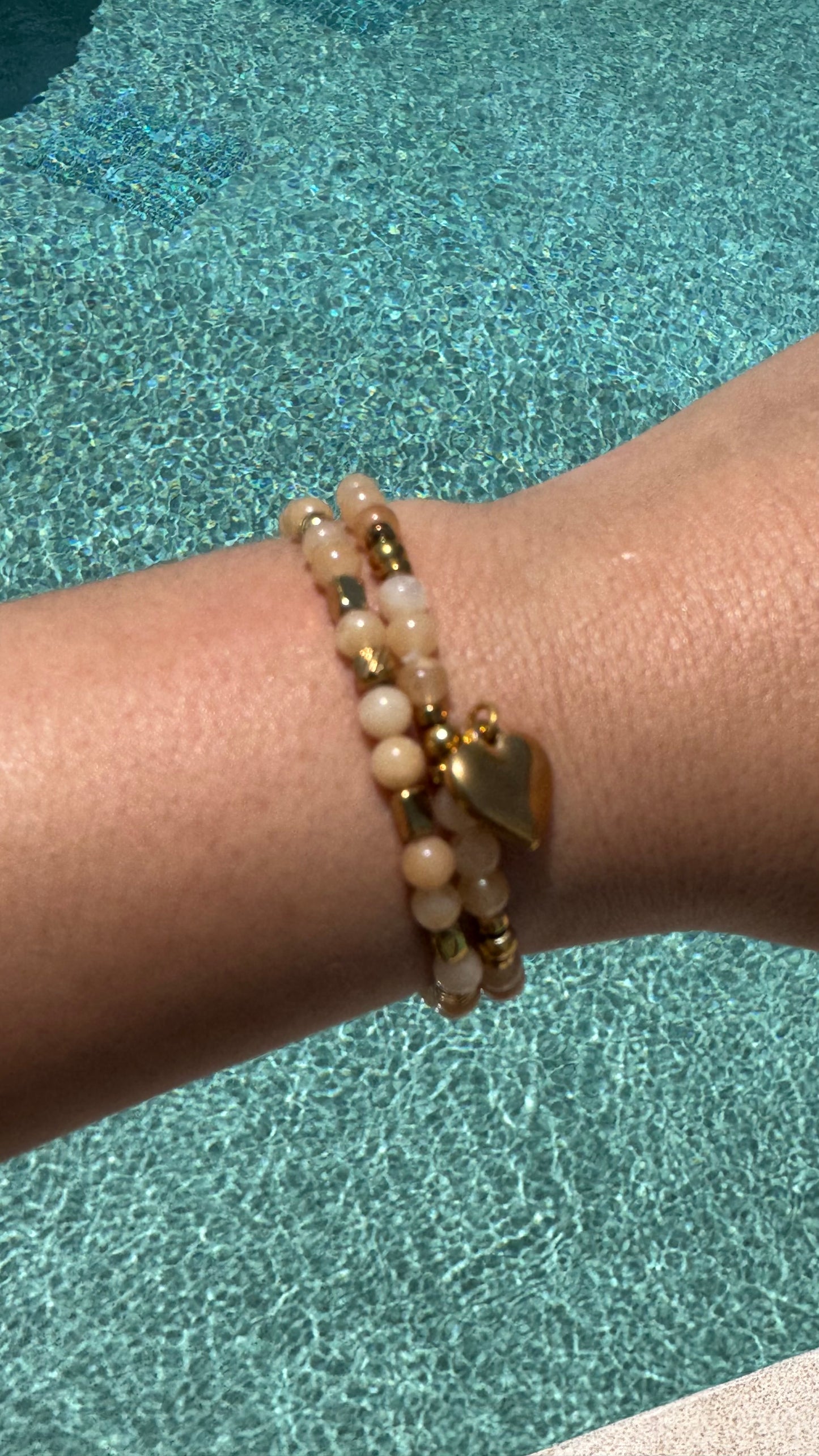 Heart Stone Bracelets - Various colours