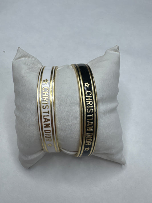 CD bangles - black and white