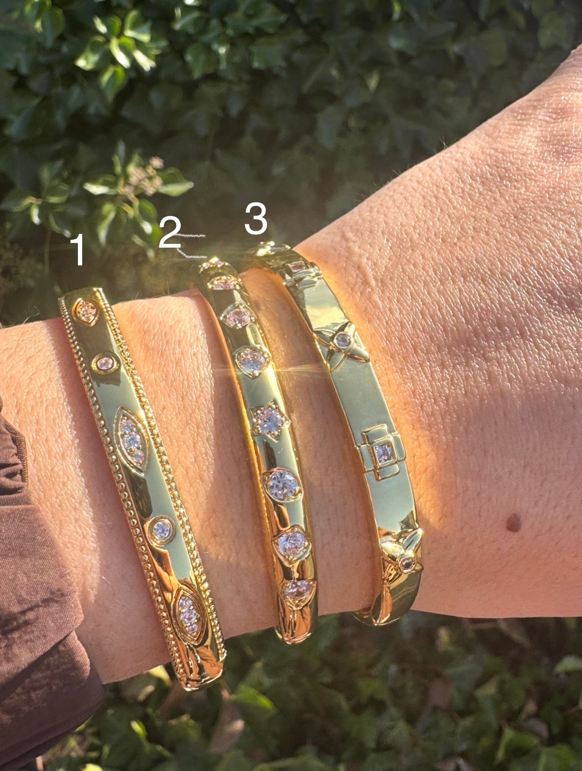 Diamond Gold Bangles - 3 options