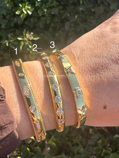 Diamond Gold Bangles - 3 options