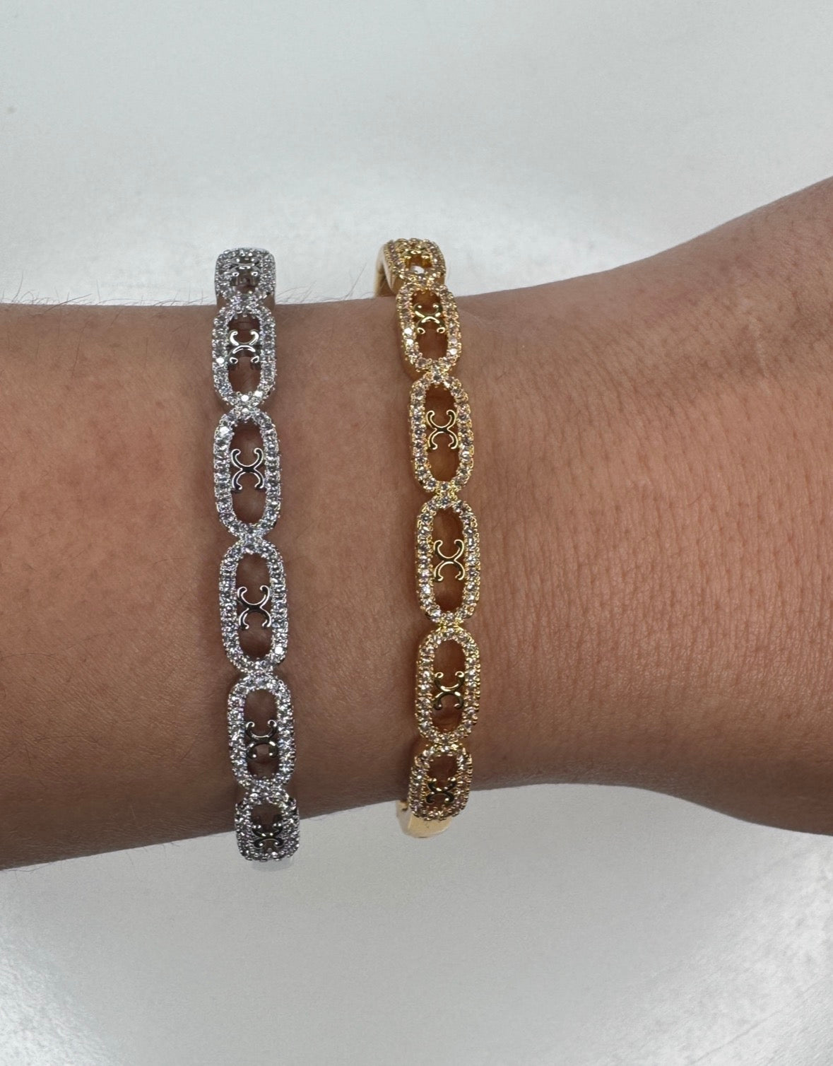 Diamond Serena Bangle - Gold or Silver