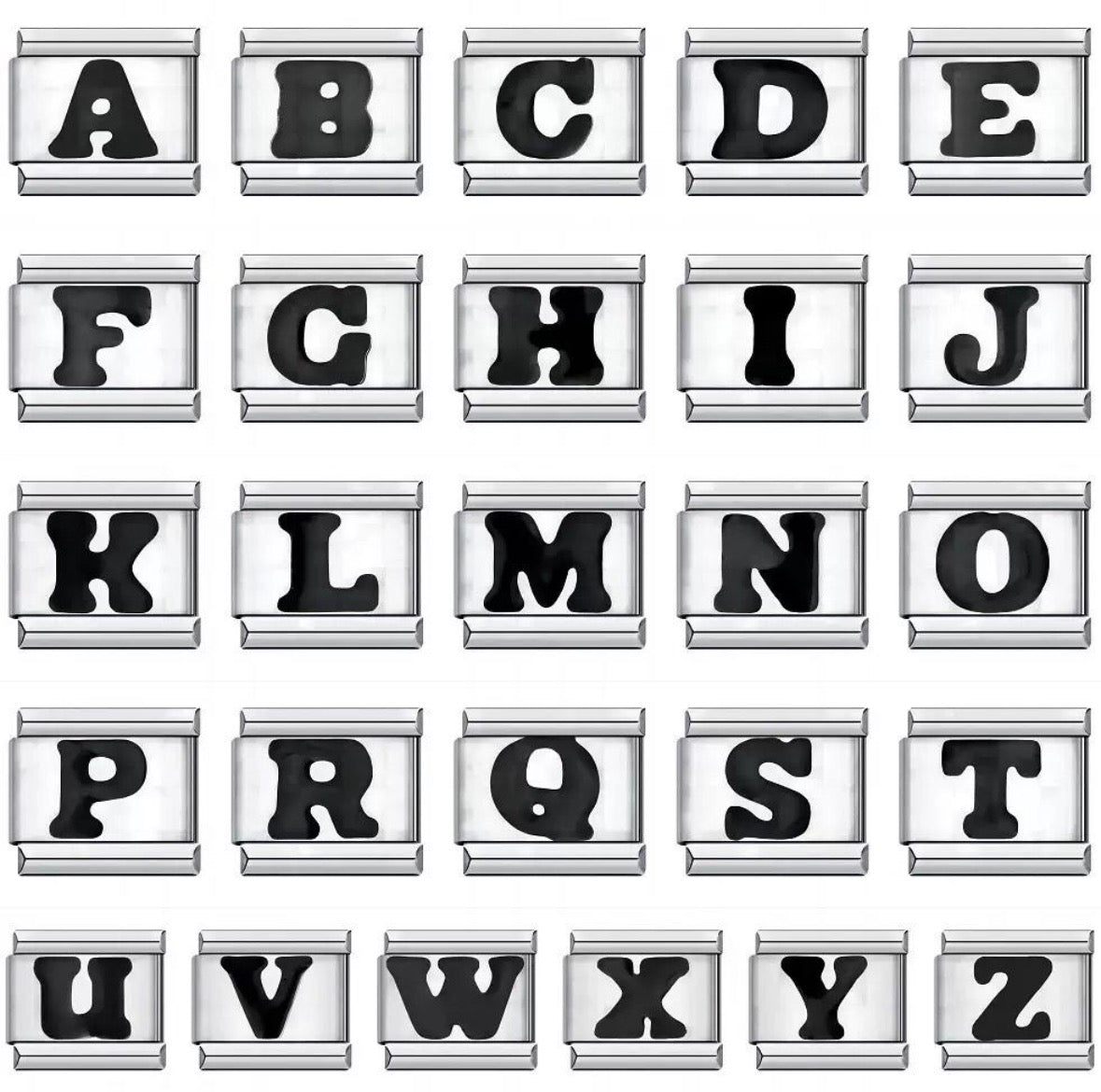Silver & Black Initials