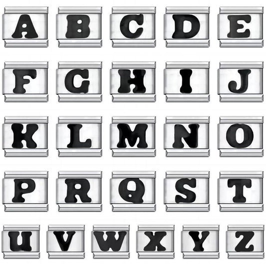 Silver & Black Initials