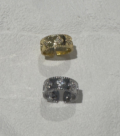 Flower Diamond Band Ring