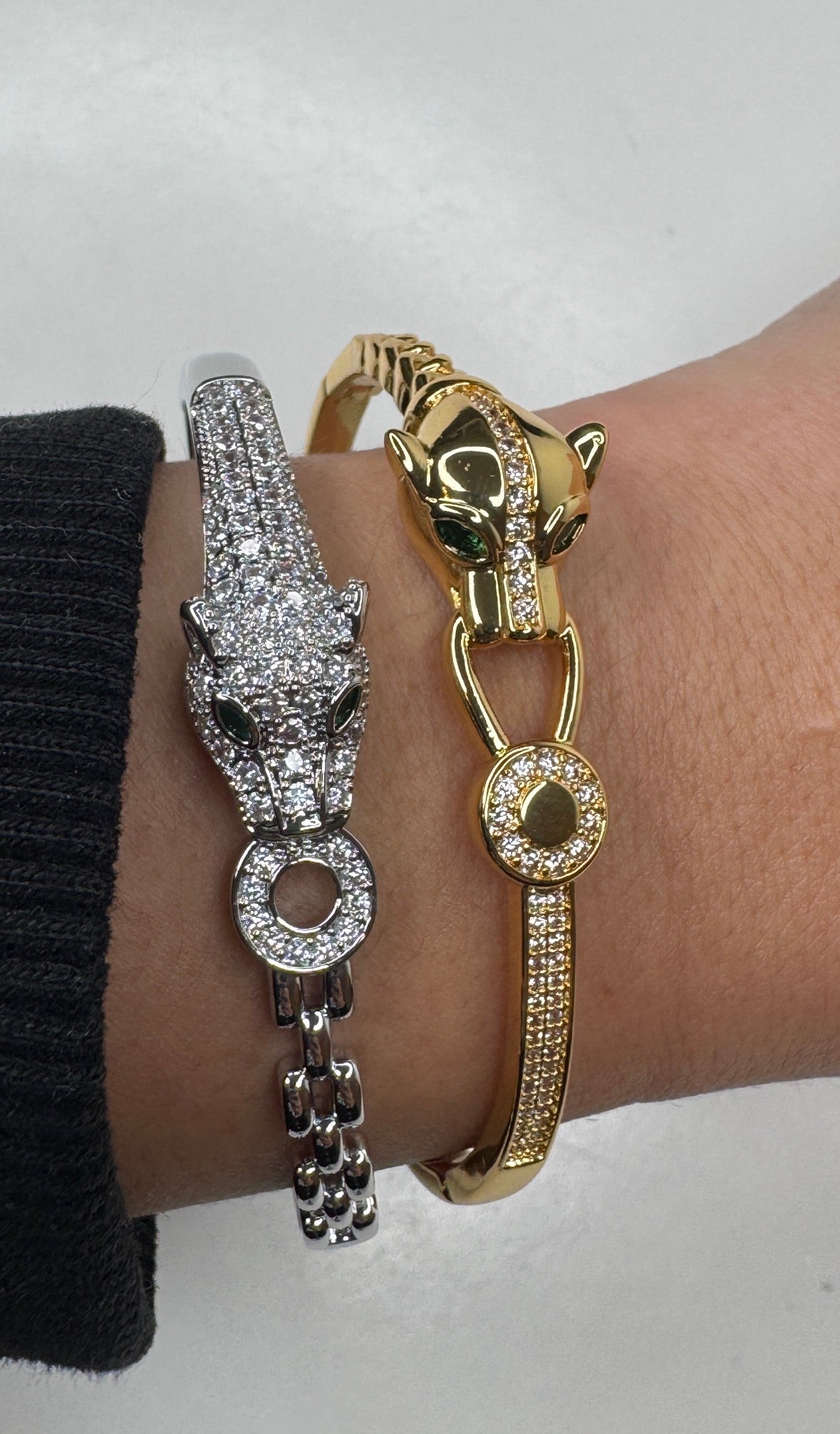 Jaguar Diamond Bangle - Gold or Silver