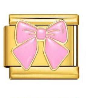 PINK BOW  - GOLD