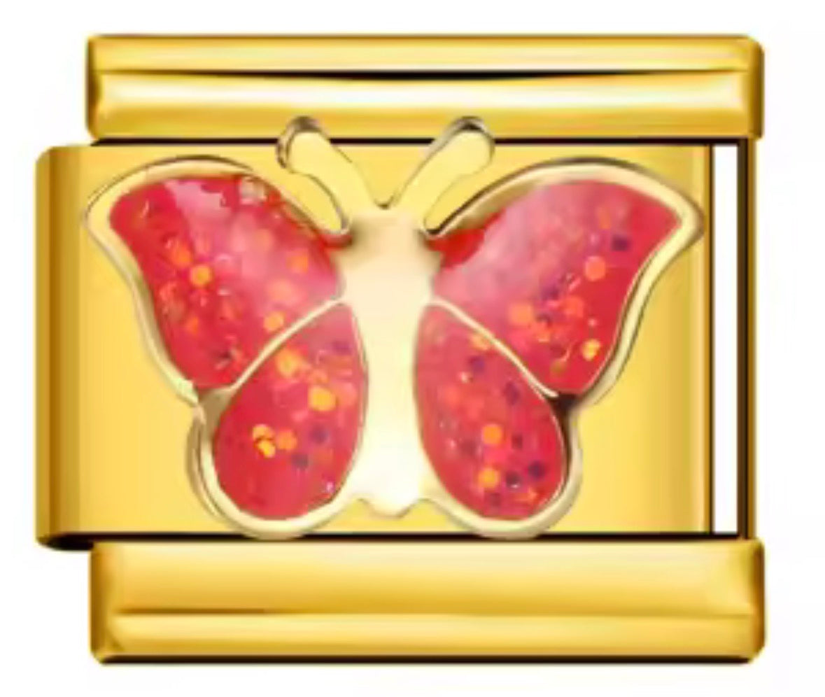 RED BUTTERFLY- GOLD