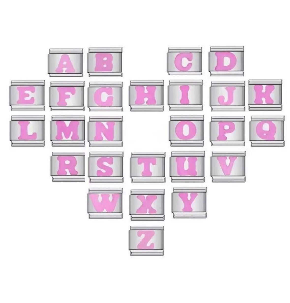 Silver & Pink Initials
