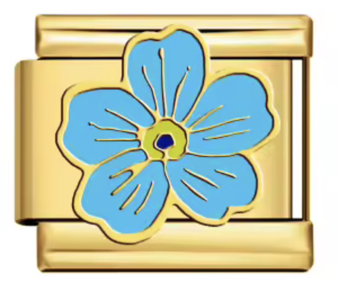 BLUE FLOWER- GOLD