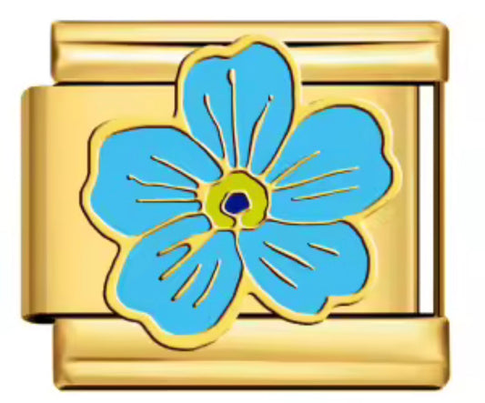 BLUE FLOWER- GOLD
