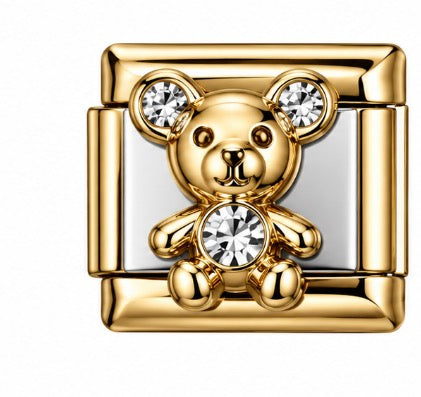 3D DIAMOND TEDDY - GOLD