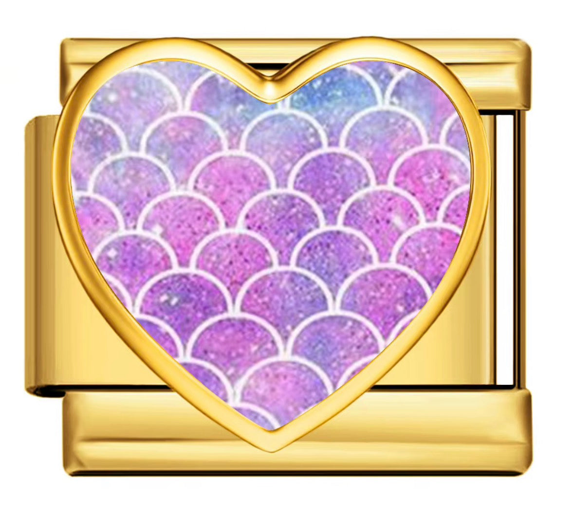 PINK MERMAID HEART - GOLD