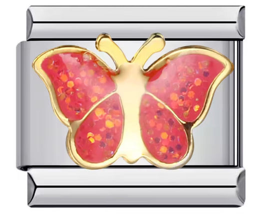 RED BUTTERFLY - SILVER