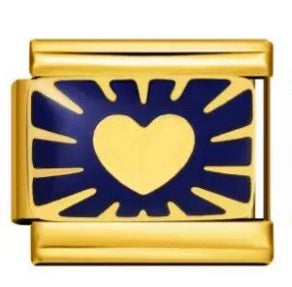 BLUE GOLD HEART - GOLD