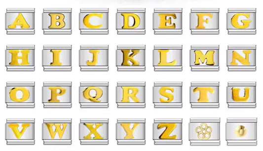 SILVER WITH GOLD INITIALS