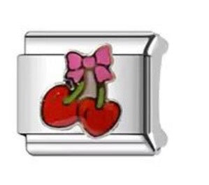 PINK BOW & RED CHERRY - SILVER