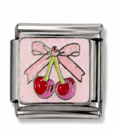 PINK CHERRY BOW - SILVER