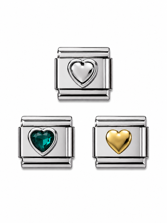 HEART (VARIOUS COLOURS) - SILVER
