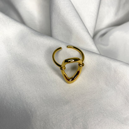 Gold Oval Adjustable Ring