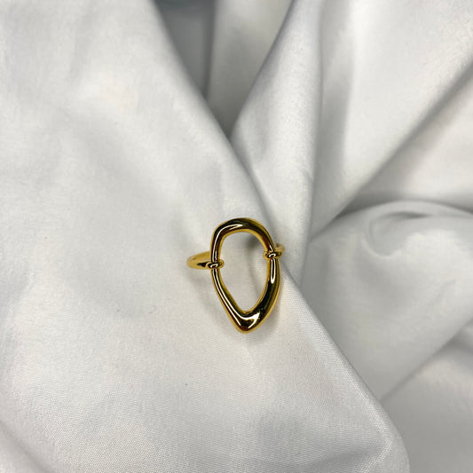 Gold Oval Adjustable Ring