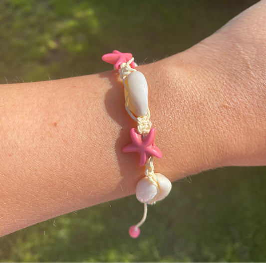 Pink Star and Shell Bracelet and anklet