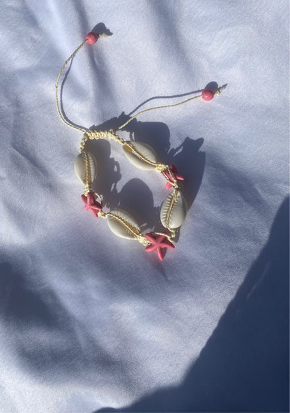 Pink Star and Shell Bracelet and anklet