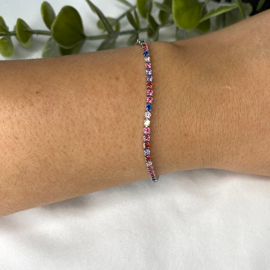 Multicoloured Slim Tennis Bracelet