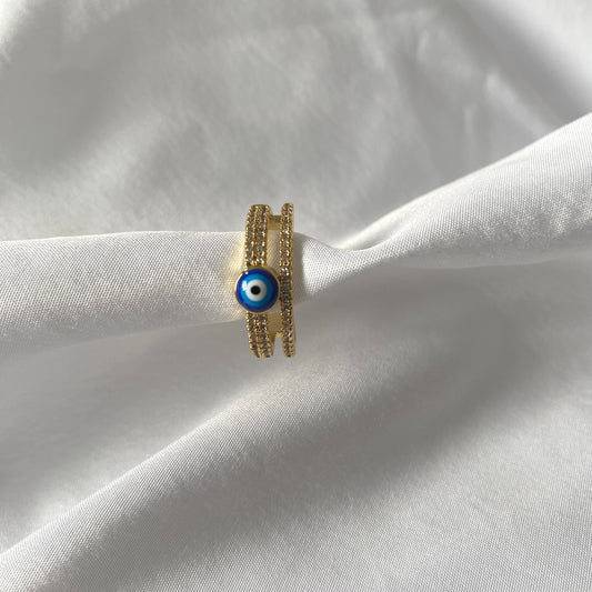 Evil Eye Gem Stone Ring