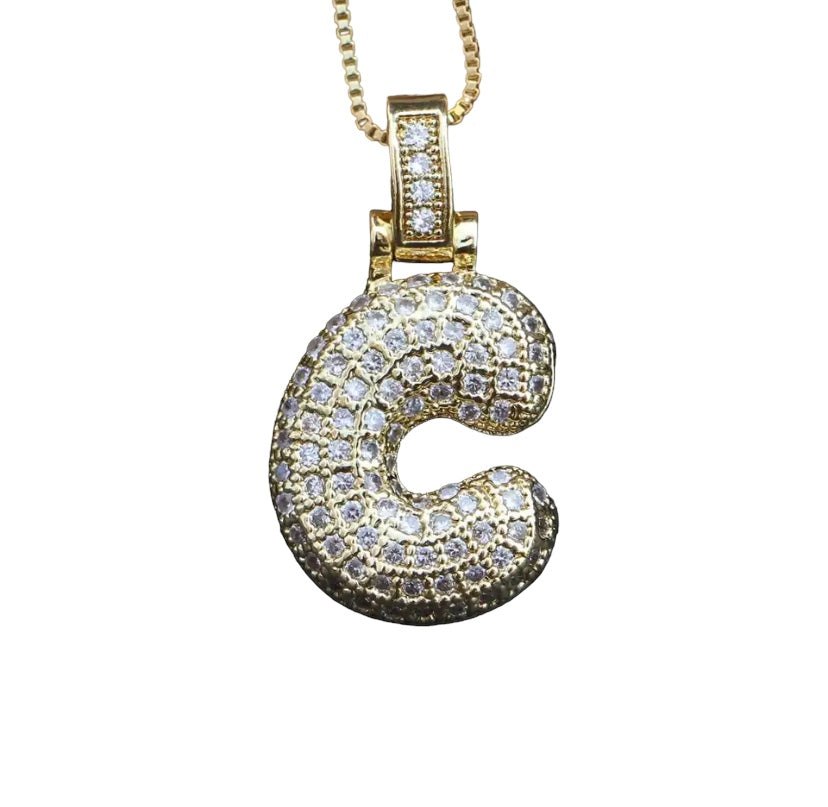 Chunky Balloon Letter Pendant Necklace | Shop The Deli
